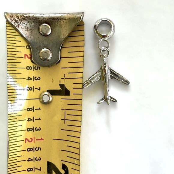 Silver Airplane Charm  - Picture 2 of 2